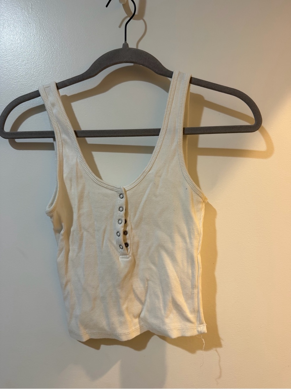 Abercrombie stretchy white Ribbed Tank Top